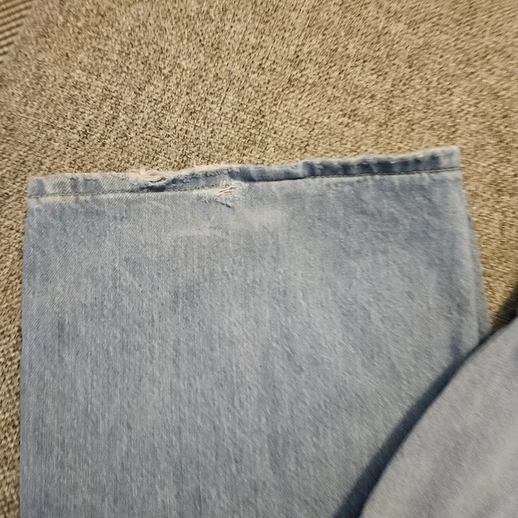 ZARA Women Mid Rise Cargo Side Pocket  Denim Wide Leg Pants Sz US 0 Blue Light - Picture 11 of 11